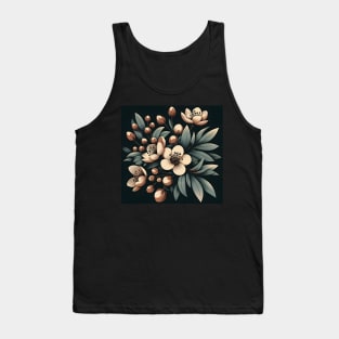 Olive Floral Illustration Tank Top